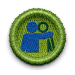 badge with two people arm in arm