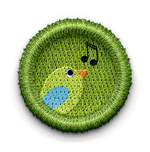 badge with songbirds logo