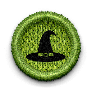 badge with witch hat