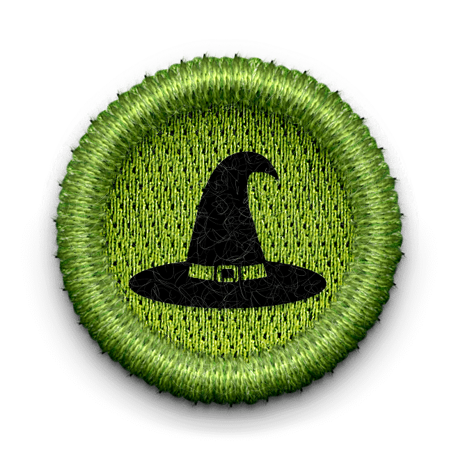 badge with witch hat